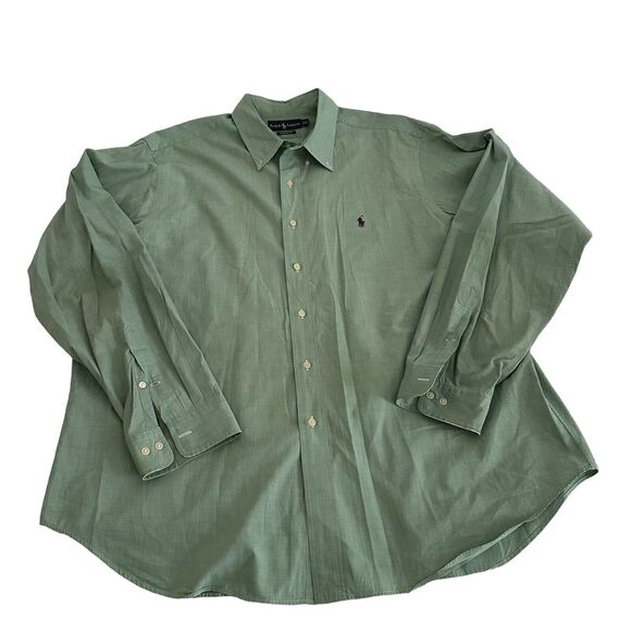 Ralph Lauren Men's Classic Mint Green Button Front Dress Shirt Size 18-36/37 - Picture 3 of 6